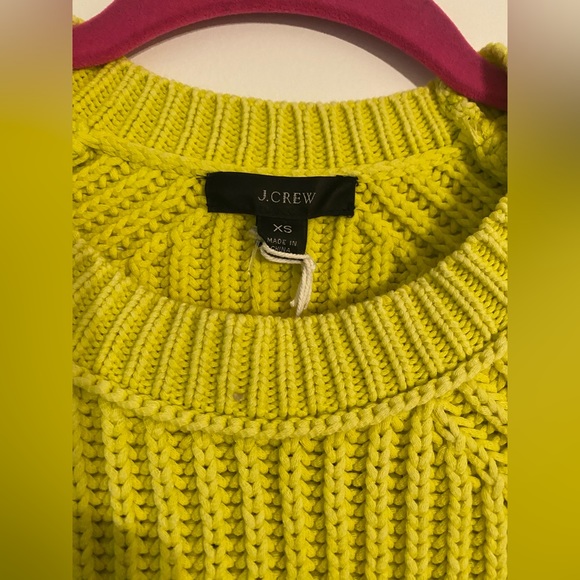 NWT J.Crew Knitted Neon Yellow Sweater XS - Picture 5 of 7
